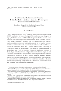 Retail Investor Behavior and Financial Retail Products