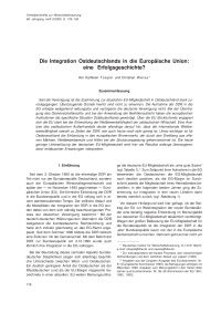 Die Integration Ostdeutschlands in die Europäische Union: eine Erfolgsgeschichte?
