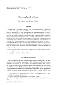 Restarting Growth in Europe