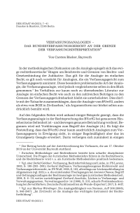 Verfassungsanalogien – Das Bundesverfassungsgericht an der Grenze der Verfassungsinterpretation