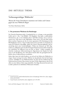 Verfassungswidriges Wahlrecht?