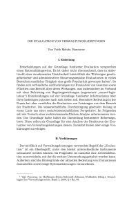 Die Evaluation von Verwaltungsleistungen