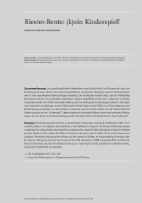 Riester-Rente: (k)ein Kinderspiel!