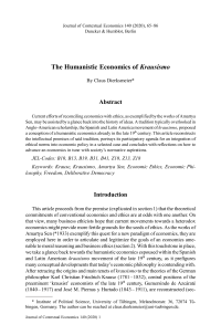 The Humanistic Economics of Krausismo