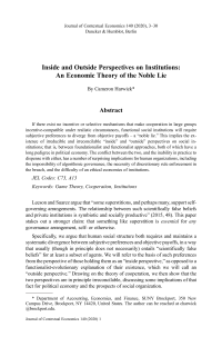 Inside and Outside Perspectives on Institutions: An Economic Theory of the Noble Lie