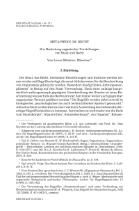 Metaphern im Recht. Zur Bedeutung organischer Vorstellungen von Staat und Recht
