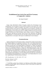 Establishment Survival in East and West Germany: A Comparative Analysis
