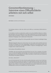 Grenzwertbestimmung – Interview eines Öffentlichkeitsarbeiters mit sich selbst