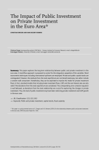 The Impact of Public Investment on Private Investment in the Euro Area