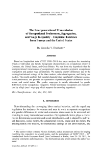 The Intergenerational Transmission of Occupational Preferences, Segregation, and Wage Inequality – Empirical Evidence from Europe and the United States