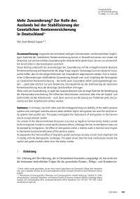 Mehr Zuwanderung? Zur Rolle des Auslands bei der Stabilisierung der Gesetzlichen Rentenversicherung in Deutschland