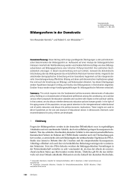 Bildungsreform in der Demokratie