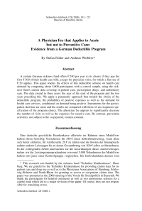 A Physician Fee that Applies to Acute but not to Preventive Care: Evidence from a German Deductible Program