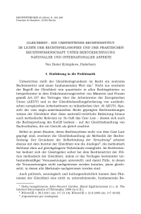 Gleichheit – Ein umstrittenes Rechtsinstitut im Lichte der Rechtsphilosophie und der praktischen Rechtswissenschaft unter Berücksichtigung nationaler und internationaler Aspekte