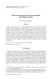 Financial Development and Income Inequality: Does Inflation Matter
