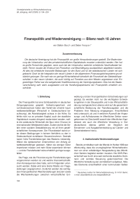 Finanzpolitik und Wiedervereinigung — Bilanz nach 10 Jahren