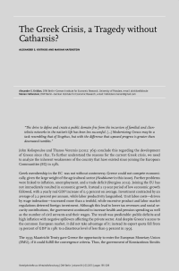 The Greek Crisis, a Tragedy without Catharsis?