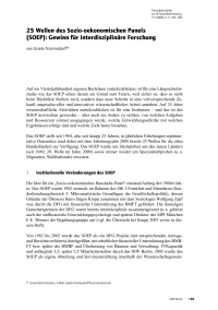 25 Wellen des Sozio-oekonomischen Panels (SOEP): Gewinn für interdisziplinäre Forschung