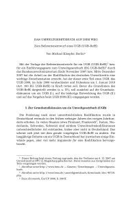 Das Umweltgesetzbuch auf dem Weg. Zum Referentenentwurf eines UGB (UGB-RefE)