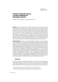 The Role of Financial Services in Climate Adaptation in Developing Countries