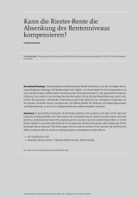 Kann die Riester-Rente die Absenkung des Rentenniveaus kompensieren