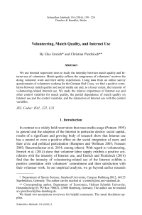Volunteering, Match Quality, and Internet Use