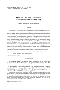 Short and Long Term Evaluations of Public Employment Services in Italy