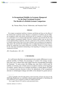 Is Occupational Mobility in Germany Hampered by the Dual Vocational System? The Results of a British-German Comparison