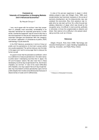 Comment on “Intensity of Competition in Emerging Markets and in Advanced Economies”