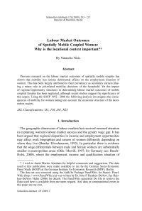 Labour Market Outcomes of Spatially Mobile Coupled Women: Why is the locational context important?