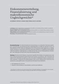 Einkommensverteilung, Finanzialisierung und makroökonomische Ungleichgewichte