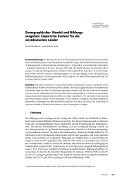 Demographischer Wandel und Bildungsausgaben: Empirische Evidenz für die westdeutschen Länder