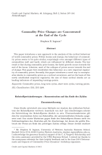 Commodity Price Changes are Concentrated at the End of the Cycle