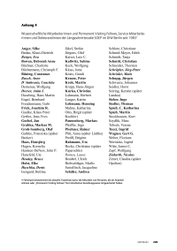 Anhang 4: Wissenschaftliche MitarbeiterInnen und Permanent Visiting Fellows, Service-MitarbeiterInnen und DoktorandInnen der Längsschnittstudie SOEP im DIW Berlin seit 1983