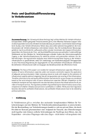 Preis- und Qualitätsdifferenzierung in Verkehrsnetzen