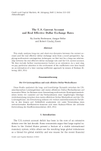 The U.S. Current Account and Real Effective Dollar Exchange Rates