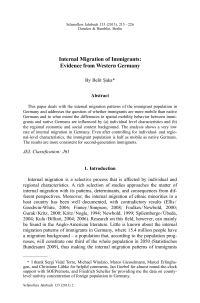 Internal Migration of Immigrants: Evidence from Western Germany