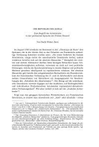 Die Republik des Adels. Zum Begriff der Aristokratie in der politischen Sprache der Frühen Neuzeit