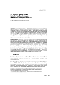 An Analysis of Alternative Emission Trading Strategies of Parties to the Kyoto Protocol