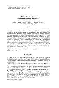 Self-Selection into Exports: Productivity and/or Innovation?