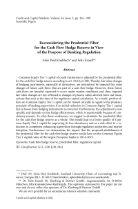 Reconsidering the Prudential Filter for the Cash Flow Hedge Reserve in View of the Purpose of Banking Regulation