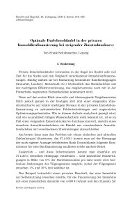 Optimale Darlehensbündel in der privaten Immobilienfinanzierung bei steigender Zinsstrukturkurve