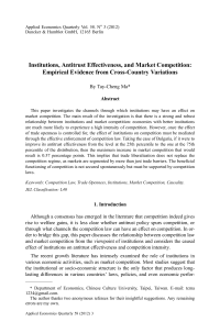 Institutions, Antitrust Effectiveness, and Market Competition: Empirical Evidence from Cross-Country Variations