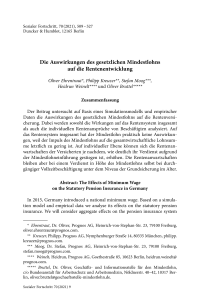 Die Auswirkungen des gesetzlichen Mindestlohns auf die Rentenentwicklung