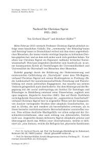 Nachruf für Christian Sigrist 1935 – 2015