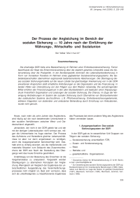 Der Prozess der Angleichung im Bereich der sozialen Sicherung — 10 Jahre nach der Einführung der Währungs-, Wirtschafts- und Sozialunion