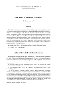 Max Weber as a Political Economist