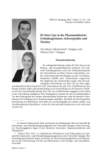 KI-Start-Ups in der Pharmaindustrie: Gründungscluster, Schwerpunkte und Nischen