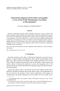 Financial Development and Its Effect on Inequality: A Case of Fair Profit Maximization, Favoritism, or Discrimination?