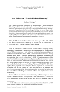 Max Weber and “Practical Political Economy”